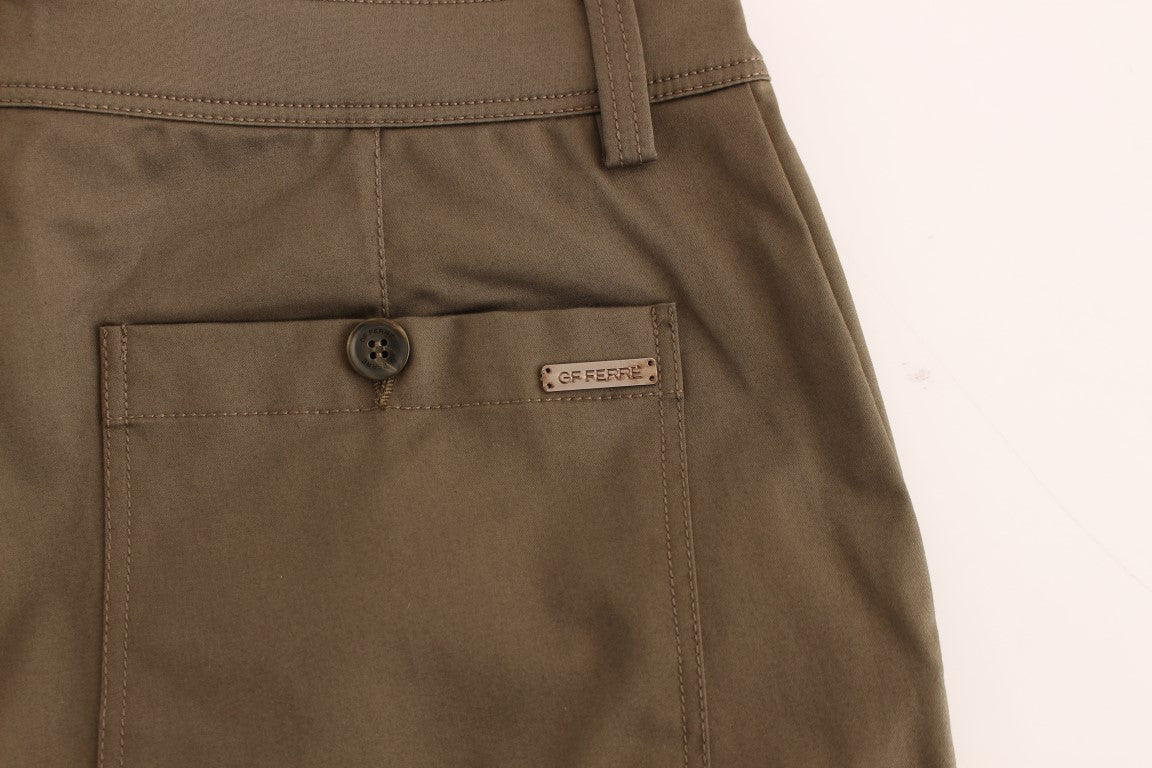 Pantalon GF Ferre vert en coton (stretch)