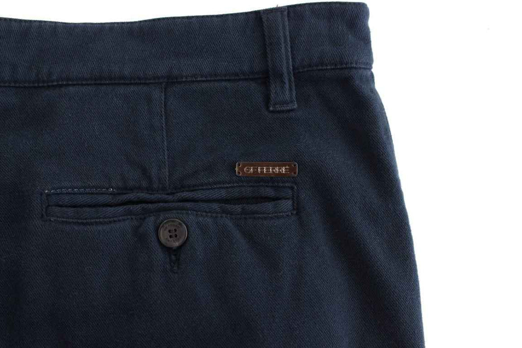 GF Ferre Blue Stretch Straight Fit Pants Chinos