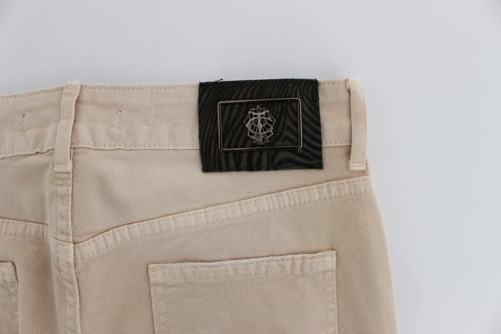 Jean Cavalli beige en coton (coupe ajustée, stretch)