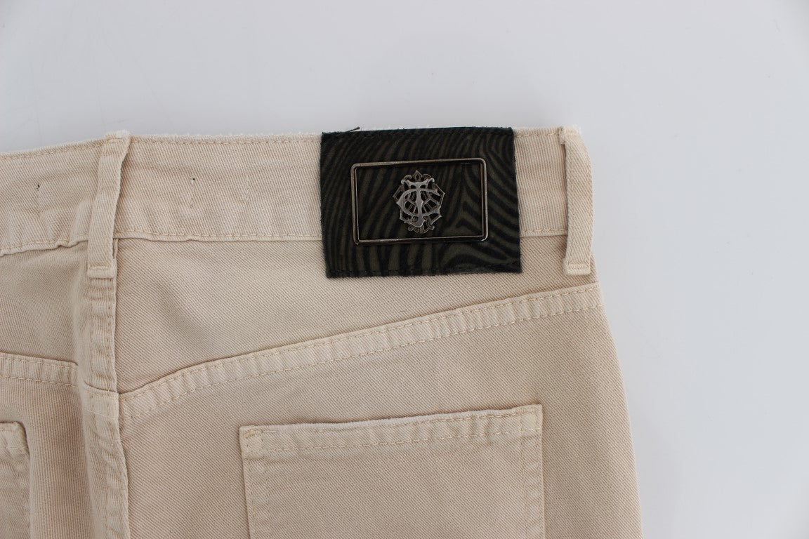 Jean Cavalli beige en coton (coupe ajustée, stretch)