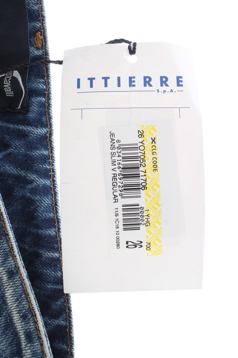 Jean Cavalli bleu en coton (droit)