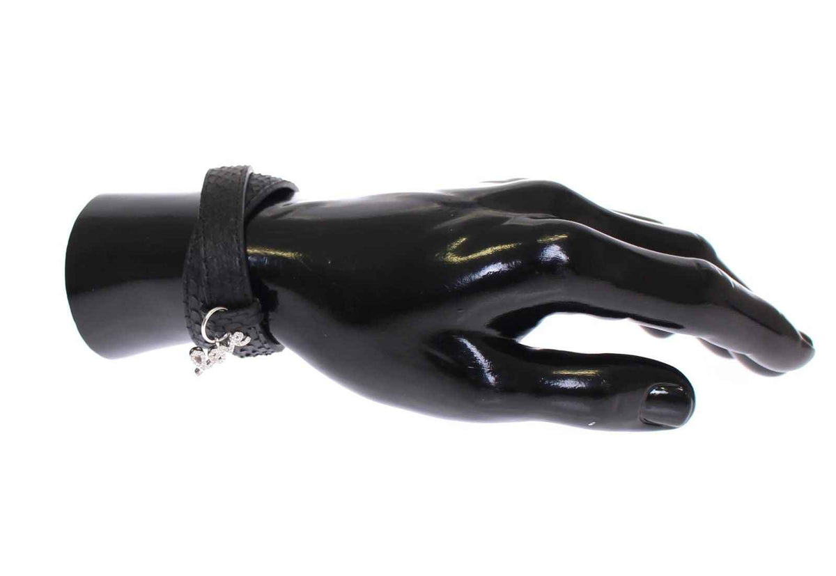 Nialaya Snakeskin CZ LOVE 925 Silver Bracelet