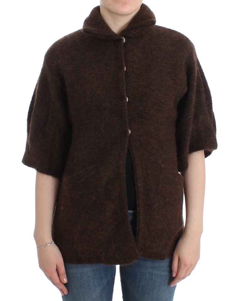 Cardigan en maille mohair Cavalli marron