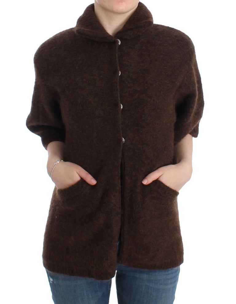 Cardigan en maille mohair Cavalli marron