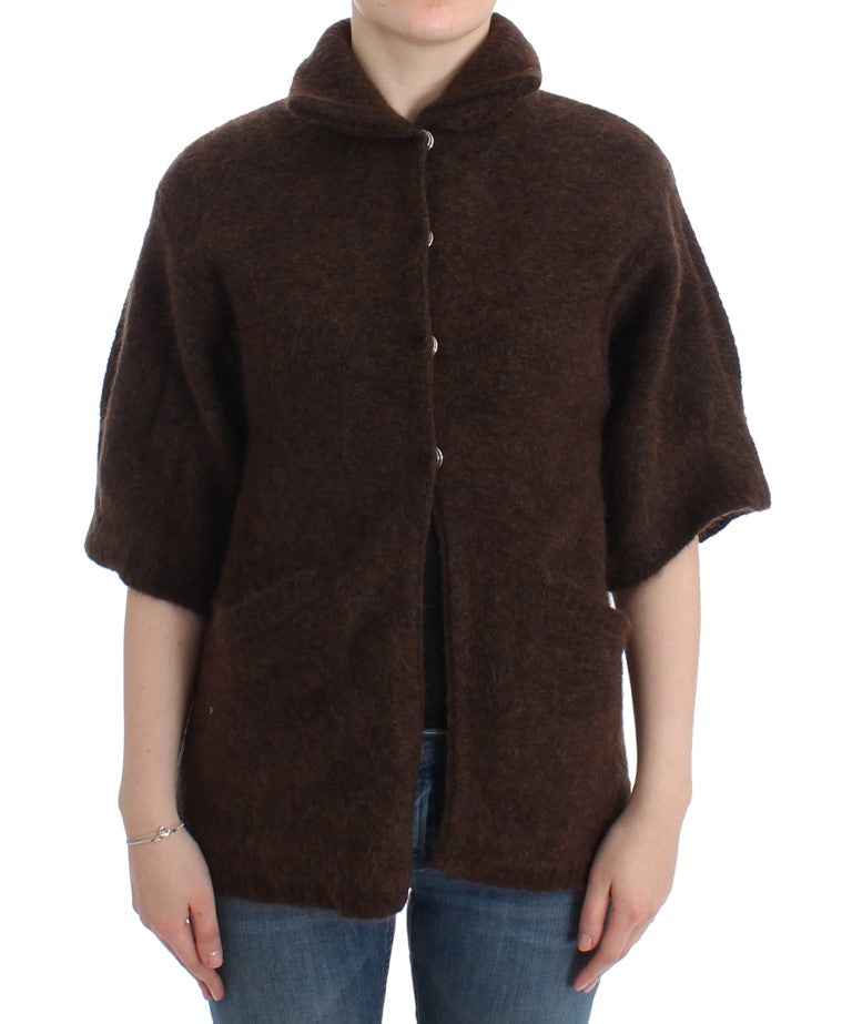 Cardigan en maille mohair Cavalli marron