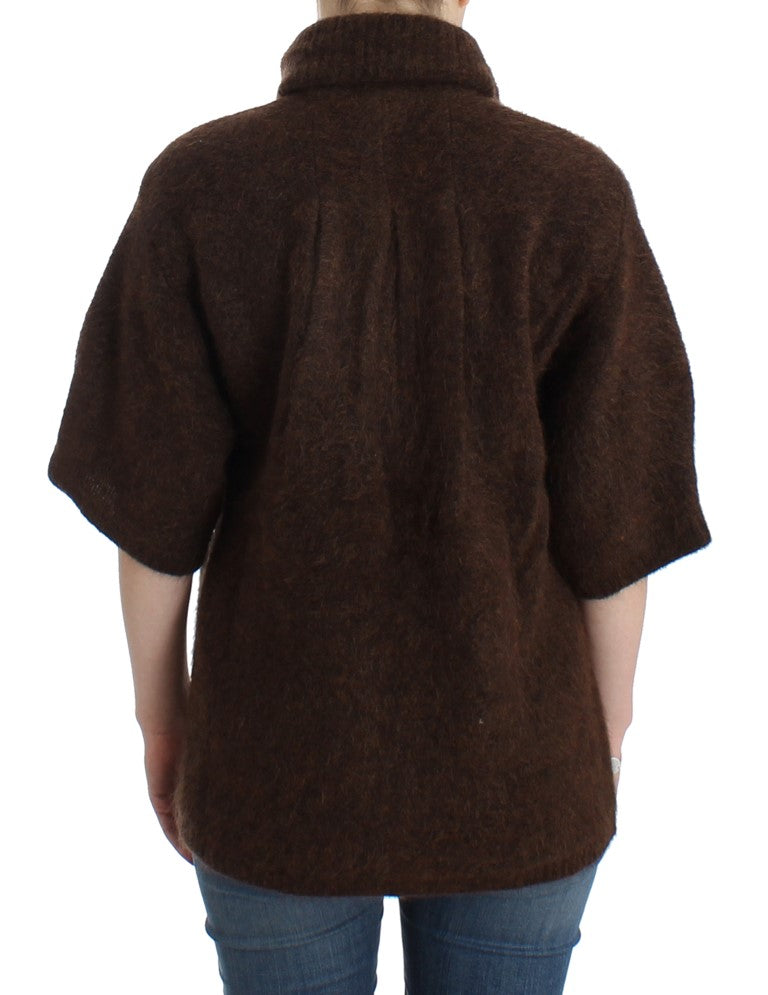 Cardigan en maille mohair Cavalli marron