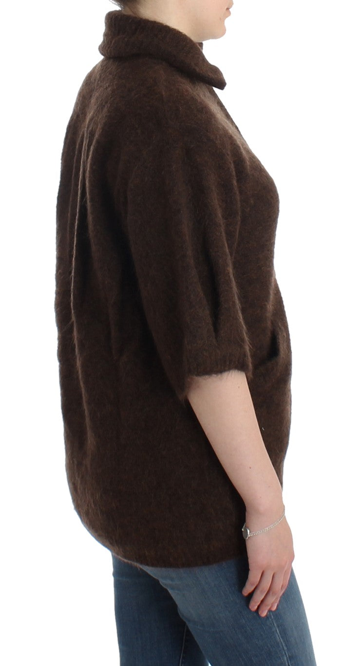 Cardigan en maille mohair Cavalli marron
