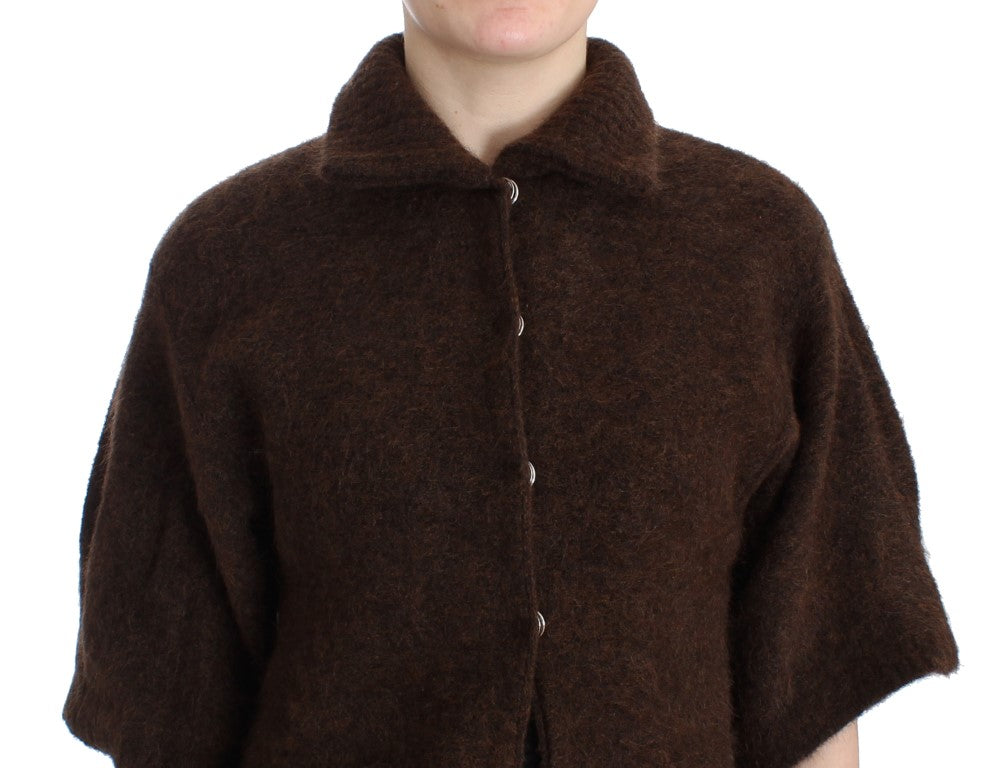 Cardigan en maille mohair Cavalli marron