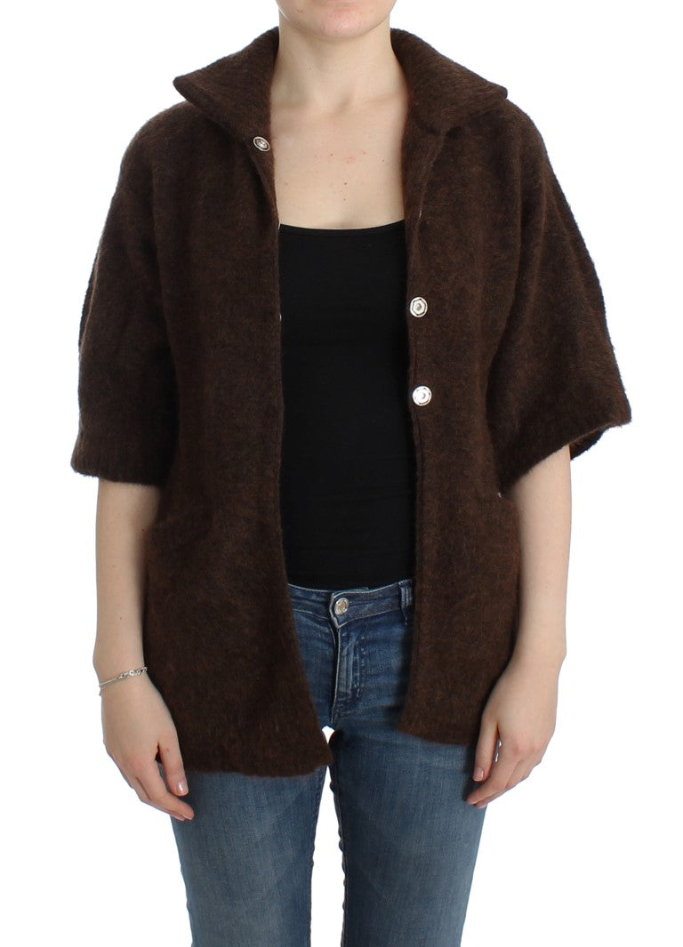 Cardigan en maille mohair Cavalli marron