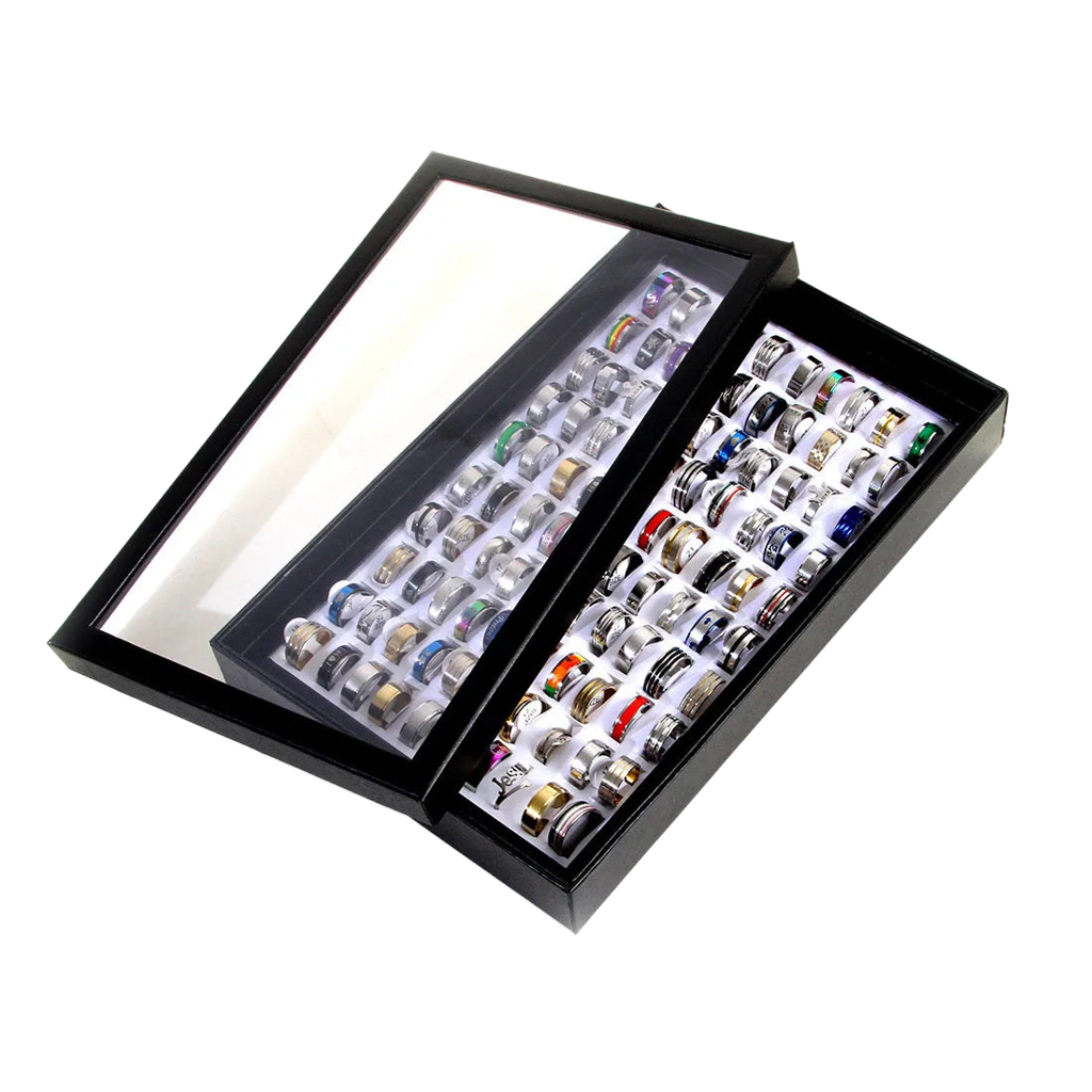 Lot de 100 bagues en acier inoxydable