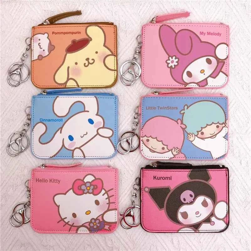 Portefeuille-cartes en PU avec porte-monnaie compact