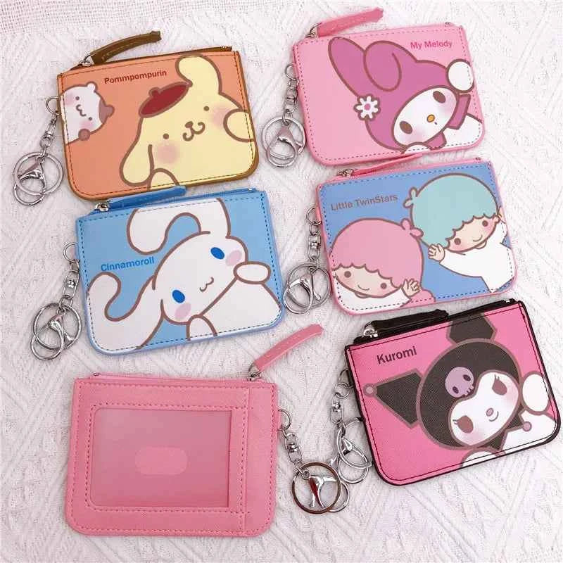 Portefeuille-cartes en PU avec porte-monnaie compact