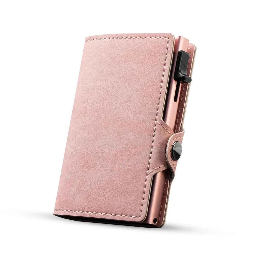 Portefeuille mince cuir avec porte-cartes automatique