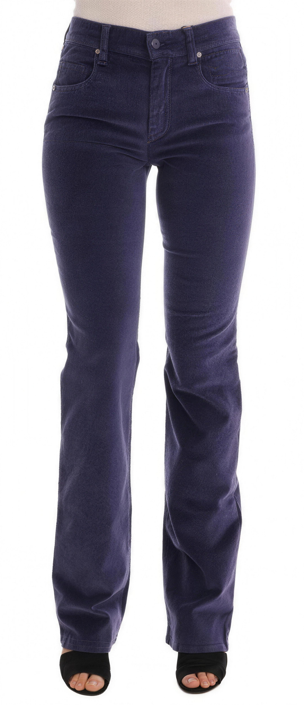 Ermanno Scervino pantalon bootcut velours côtelé violet - image HD