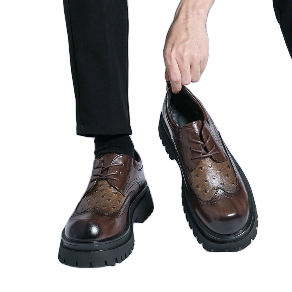 Derby homme en cuir verni